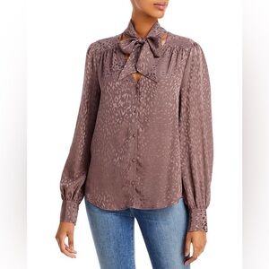 Paige like new silk Cleobelle blouse in truffle size M